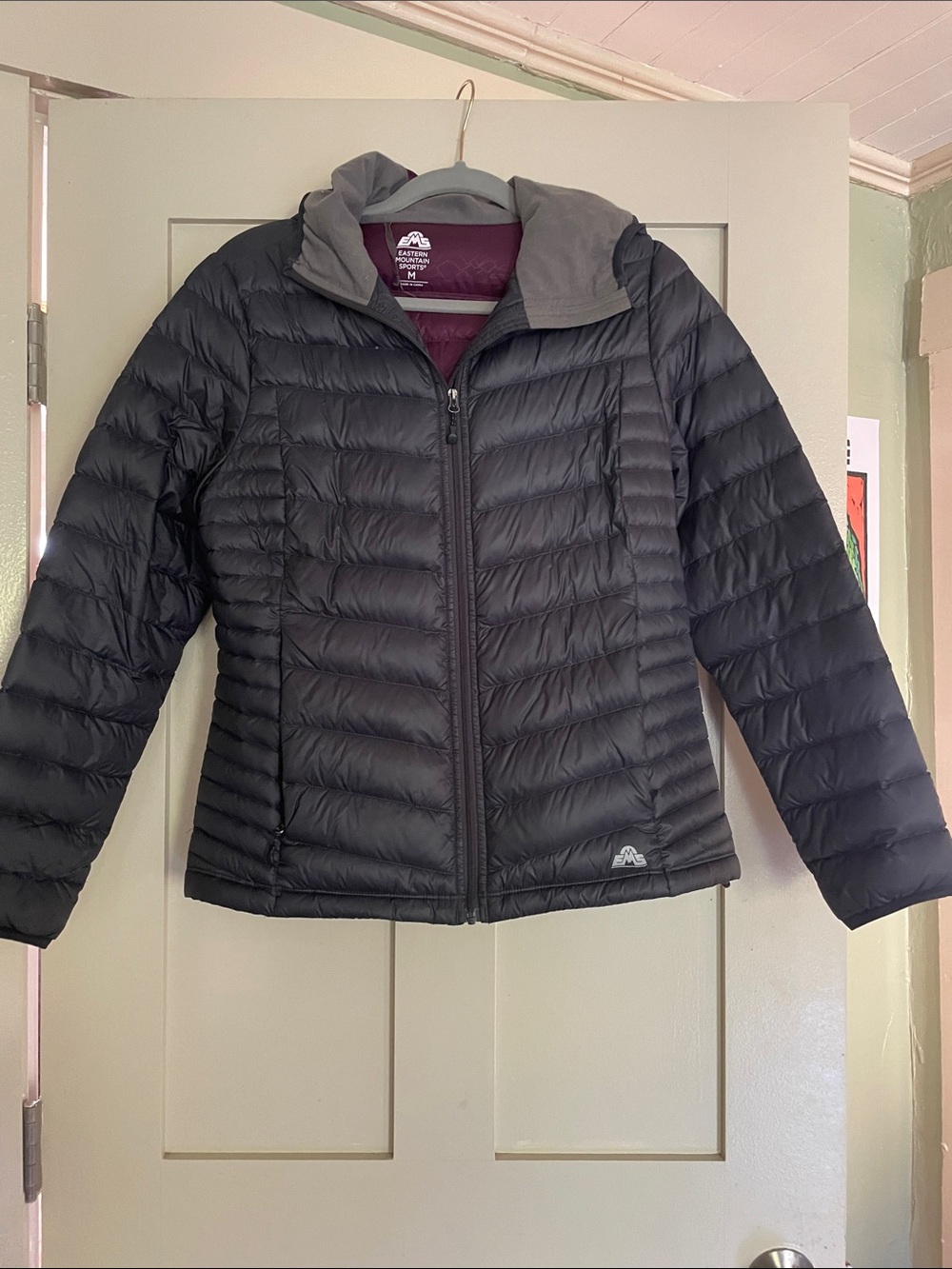 EMS L Packable Puffer Jacket - charcoal gray